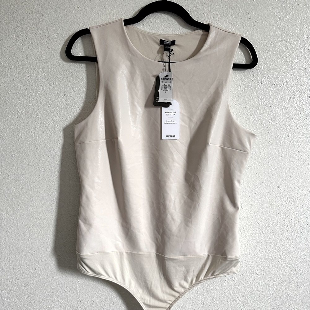 Faux leather bodysuit